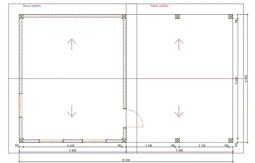 Деревянный навес для двух машин с каркасным домиком ОЛИМП — Фото 16