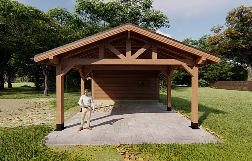 Навес для двух авто с хозблоком ЮПИТЕР — Фото 8