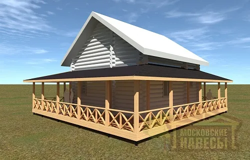 КРУГОВАЯ ВЕРАНДА К ДОМУ РУЧНОЙ РУБКИ КРУГОВАЯ — Фото 3