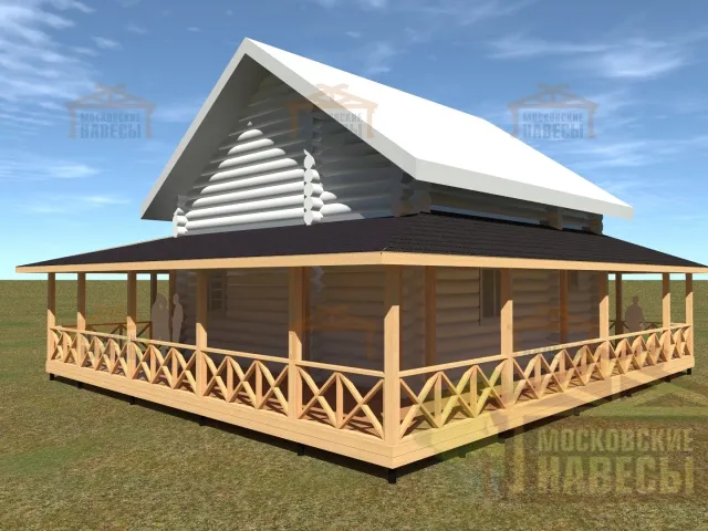 КРУГОВАЯ ВЕРАНДА К ДОМУ РУЧНОЙ РУБКИ КРУГОВАЯ — Фото 3