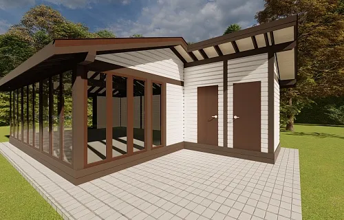 Застекленная беседка с хозблоками ТЕСЛА — Фото 10