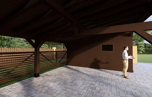 Навес односкатный с хозблоком УСАДЬБА — Фото 7