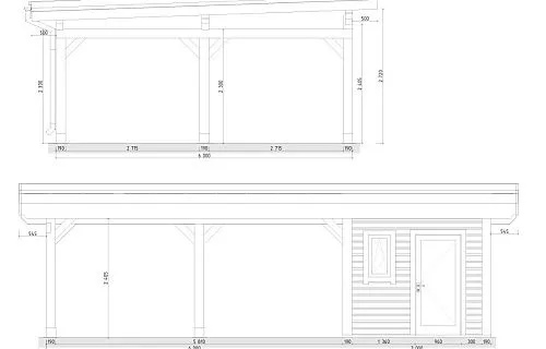 Навес для двух машин с хозблоком ФЛЭТ 2.0 — Фото 8
