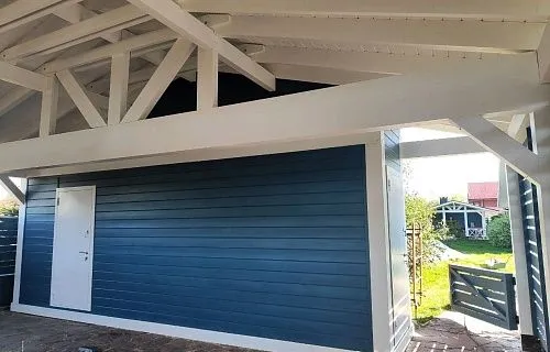 Навес для трех авто с хозблоком СОНАТА — Фото 3