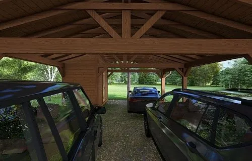 Навес для трех машин c хозблоком ТРИО XL — Фото 3