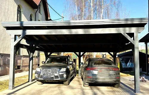 Деревянный односкатный навес для двух авто МОНБЛАН — Фото 7