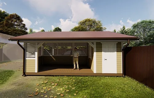 Навес с хозблоком и беседкой СКАНДИ — Фото 4