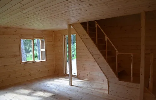 Деревянный навес для двух машин с каркасным домиком ОЛИМП — Фото 6