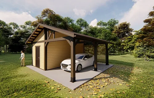 Навес для авто с хозблоком РИМ — Фото 7