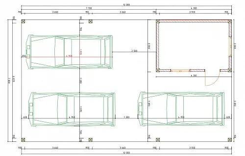 Навес для трех машин c хозблоком ТРИО XL — Фото 8