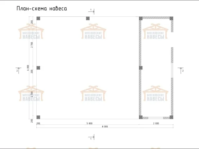 Деревянный навес для машин с хозблоком ЛИНКОЛЬН — Фото 10