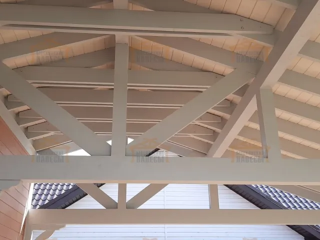 Навес для двух автомобилей с хозблоком КОНСУЛ 2.0 — Фото 5