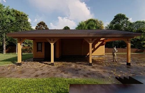 Навес гаражом и хозблоком МАКСИ 5 — Фото 4