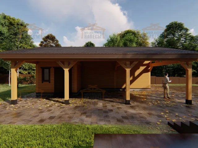 Навес гаражом и хозблоком МАКСИ 5 — Фото 4