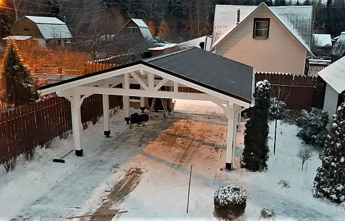 Навес для двух машин ЛИДЕР — Фото 7