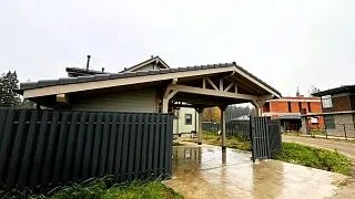 Навес для двух машин с хозблоком ИСТРА - миниатюра