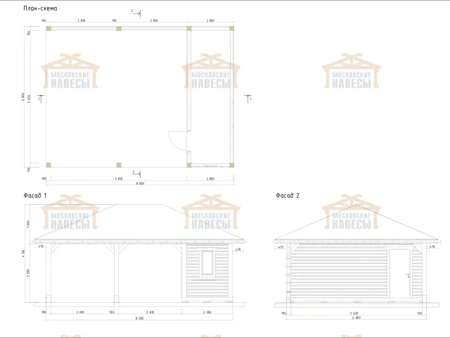 Навес для двух машин с хозблоком МЕЦЦО — Фото 7