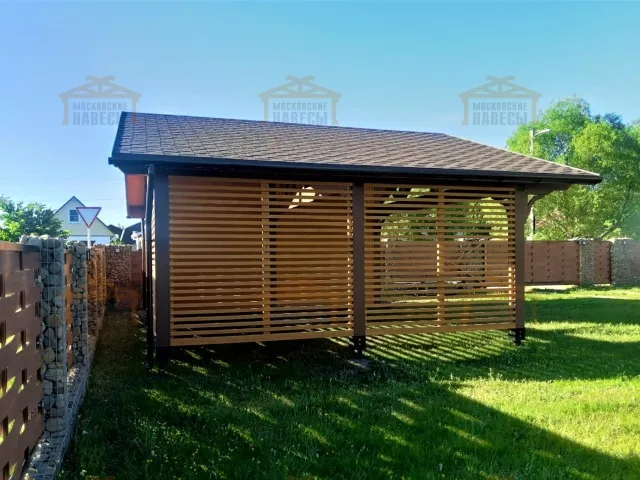 Навес для двух автомобилей с хозблоком КОНСУЛ 2.0 — Фото 8