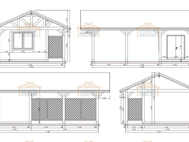 Деревянный навес для машин с хозблоком ЭЛЛАДА — Фото 7