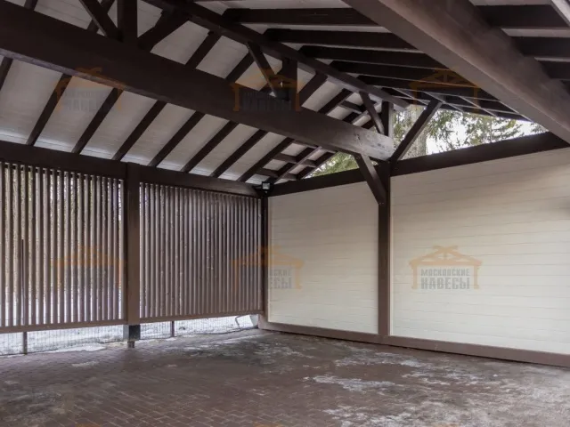 Навес для трех машин с хозблоком ТАХО — Фото 2