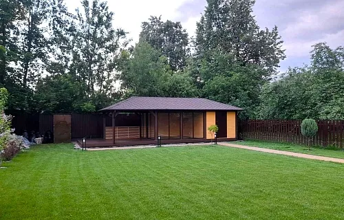 Застекленная беседка с хозблоком САКСОНИЯ — Фото 3