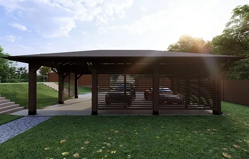 Навес для трех машин ЛАДЬЯ — Фото 15