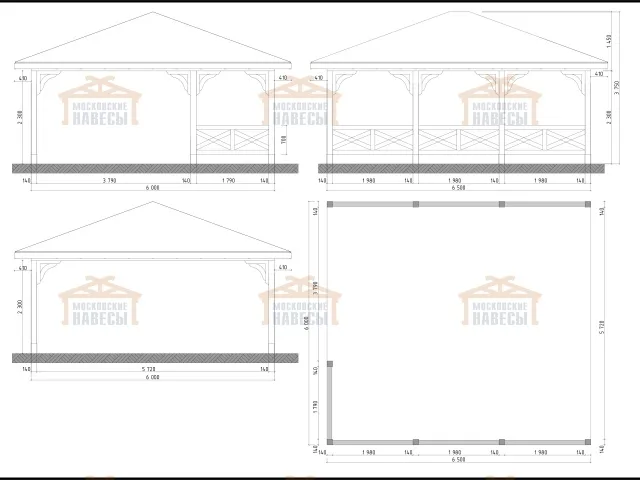 Навес для двух машин МАЛАХОВКА — Фото 8