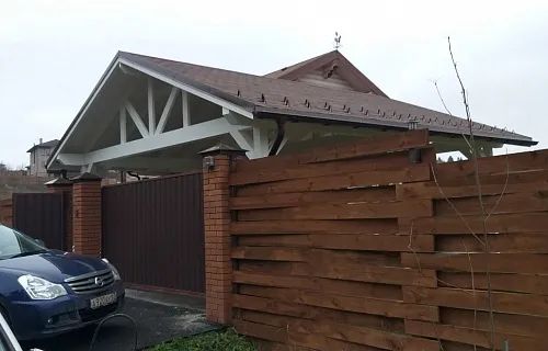 Навес для двух машин КАНТРИ — Фото 13