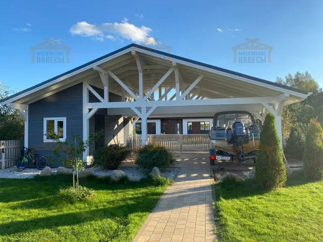Навес для двух машин с хозблоком ВИКИНГ — Фото 5