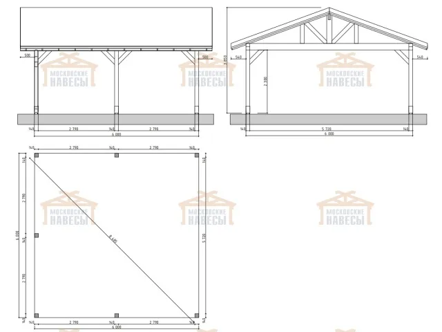Навес для двух машин КАНТРИ — Фото 16