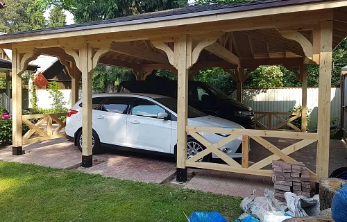 Навес для двух машин МАЛАХОВКА — Фото 3