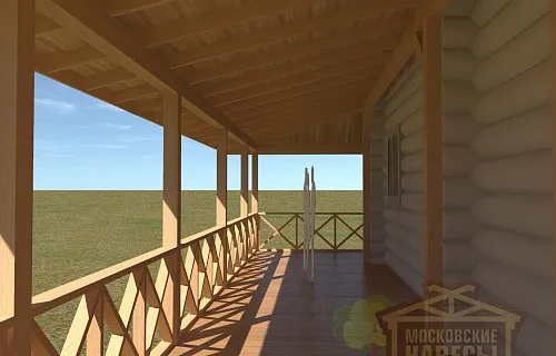 КРУГОВАЯ ВЕРАНДА К ДОМУ РУЧНОЙ РУБКИ КРУГОВАЯ — Фото 4