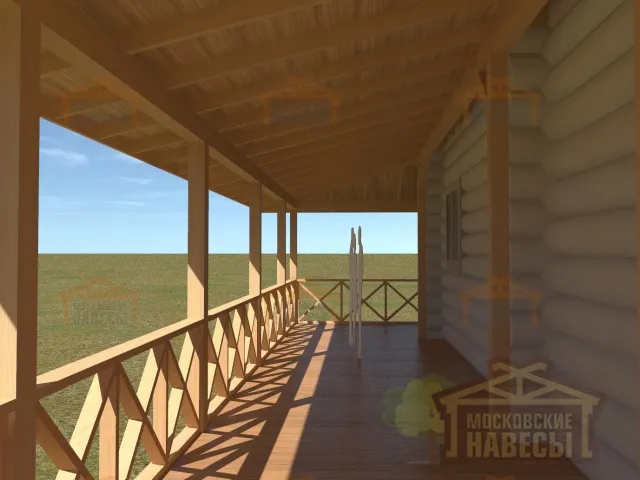 КРУГОВАЯ ВЕРАНДА К ДОМУ РУЧНОЙ РУБКИ КРУГОВАЯ — Фото 4