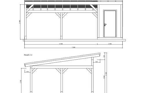 Навес для двух авто с хозблоком МОНОЛИТ — Фото 10