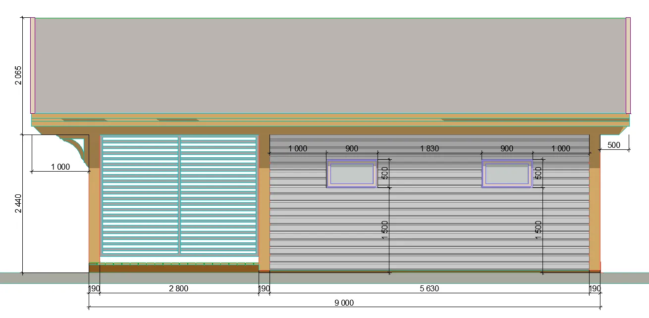 Навес для четырех авто с хозблоком АРНОЛЬД — Фото 11