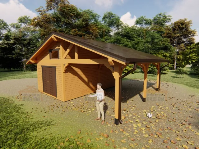 Навес с гаражом ИНДИАНА — Фото 2