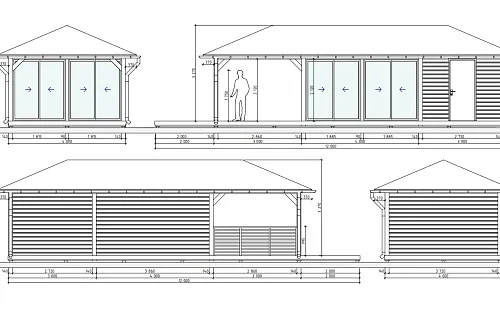 Застекленная беседка с хозблоком САКСОНИЯ — Фото 10