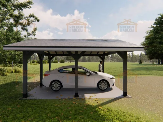 Навес для одного автомобиля ЛОТУС — Фото 3