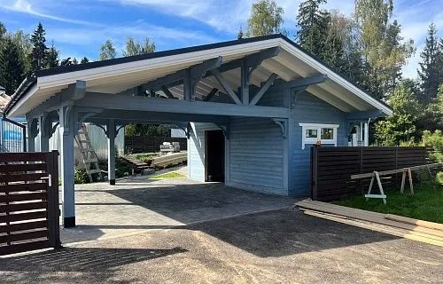 Навес для двух автомобилей с хозблоком БАВАРИЯ MAXI — Фото 6