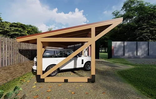 Деревянный навес для двух авто НИКОЛИНСКИЙ — Фото 9