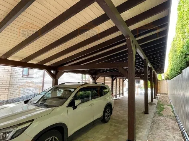 Деревянный навес для авто с ограждениями МОНТЕ-КАРЛО — Фото 2