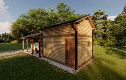 Навес для двух автомобилей с хозблоком БАЛАТОН — Фото 8