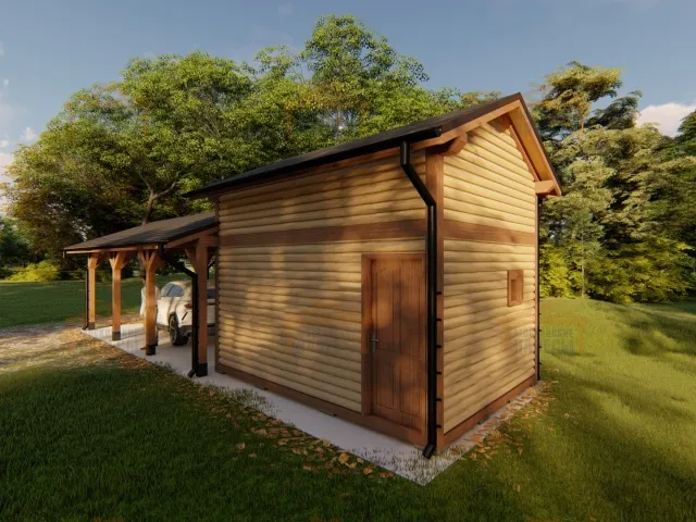 Навес для двух автомобилей с хозблоком БАЛАТОН — Фото 8