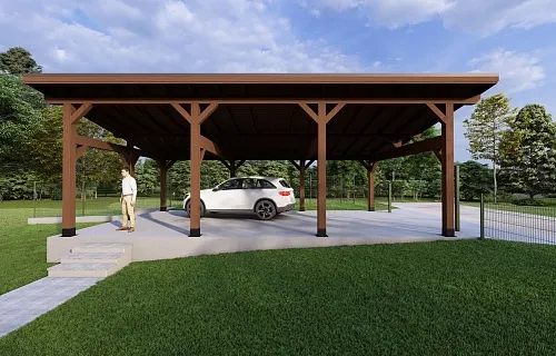 Односкатный навес для двух машин ХАРТВУД 2.0 — Фото 8