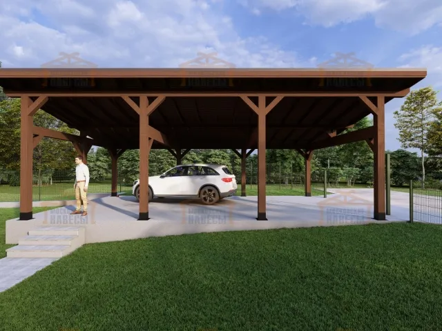 Односкатный навес для двух машин ХАРТВУД 2.0 — Фото 8