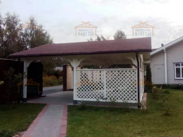 Деревянный навес для машин с перголами ЭДЕМ — Фото 4