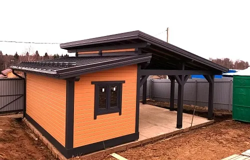 Навес для двух машин с хозблоком КОНАКОВО 3.0 — Фото 2