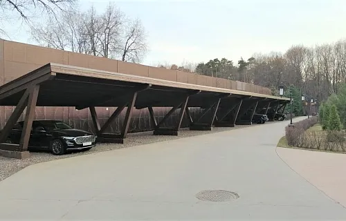 Односкатный навес для двух авто ХАЙТЕК — Фото 7