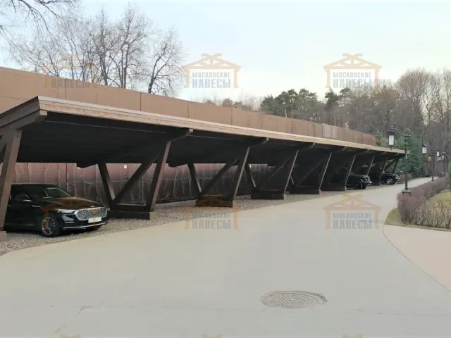 Односкатный навес для двух авто ХАЙТЕК — Фото 7