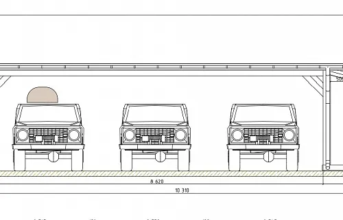 Навес для трех машин с хозблоком ТАХО — Фото 8